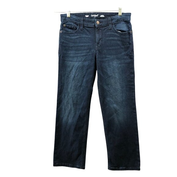 Cat & Jack Youth Boys 12 Husky Straight Leg Jean Dark Wash Blue Stretch - Picture 1 of 8